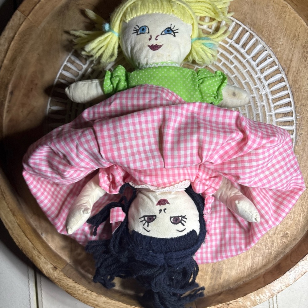 Topsy Turvey blond and brunette Vintage Rag Doll